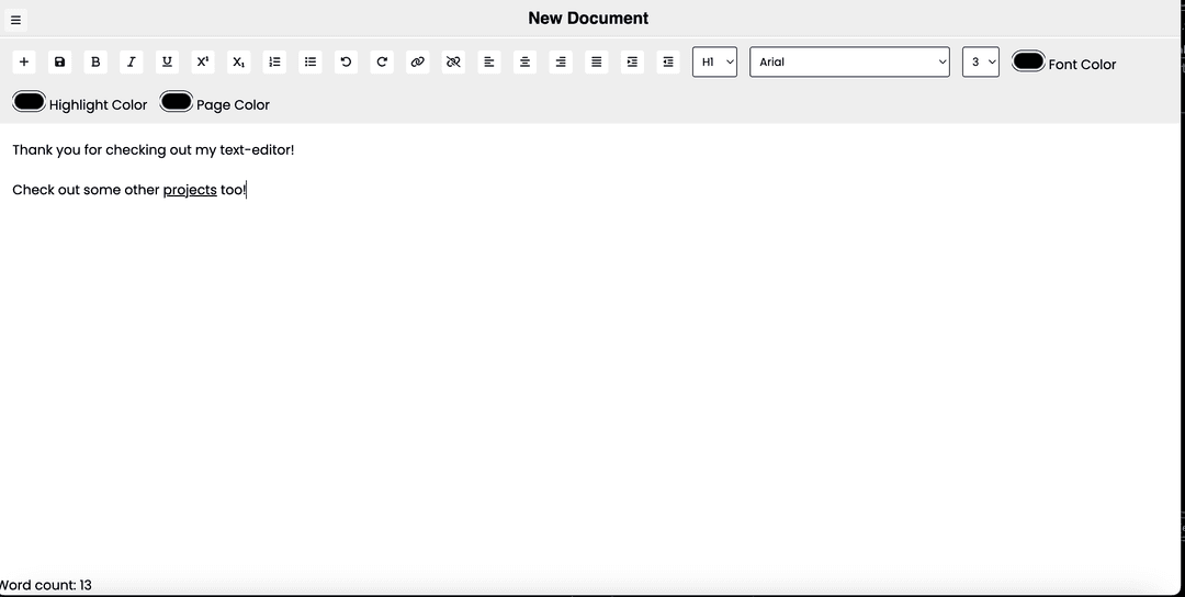 Web-Based Text Editor screenshot 1