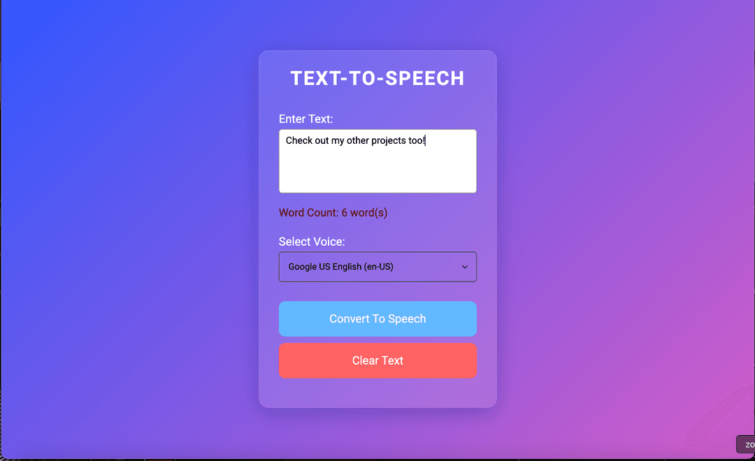 Text-to-Speech App screenshot 1