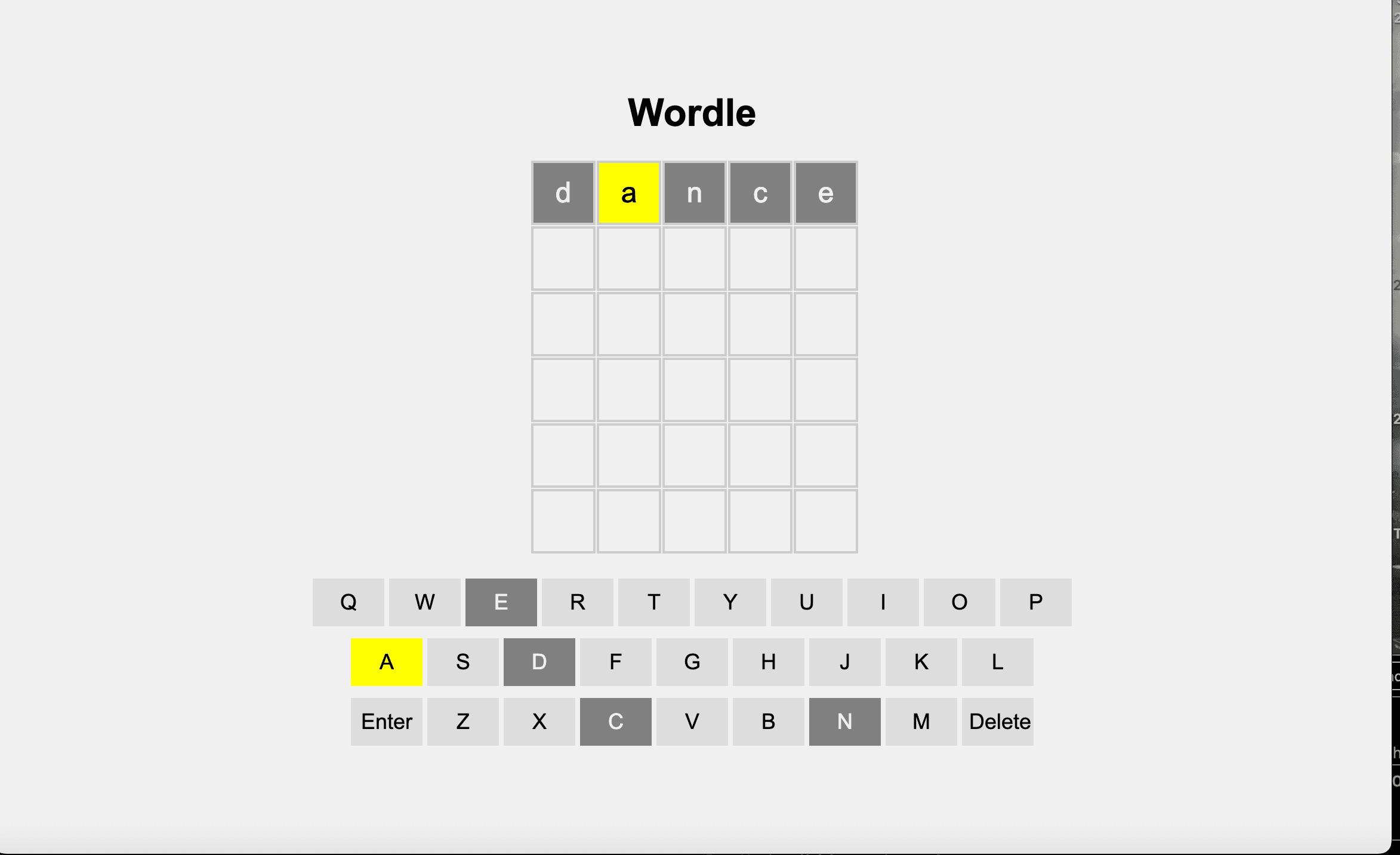 Daily Wordle Clone